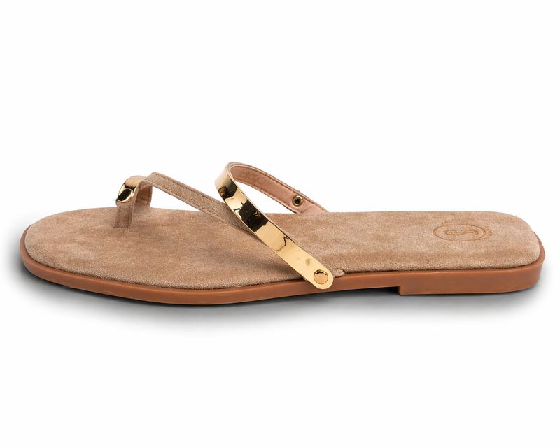 Shoecolate slipper met bandje taupe 1.16.77.060.02