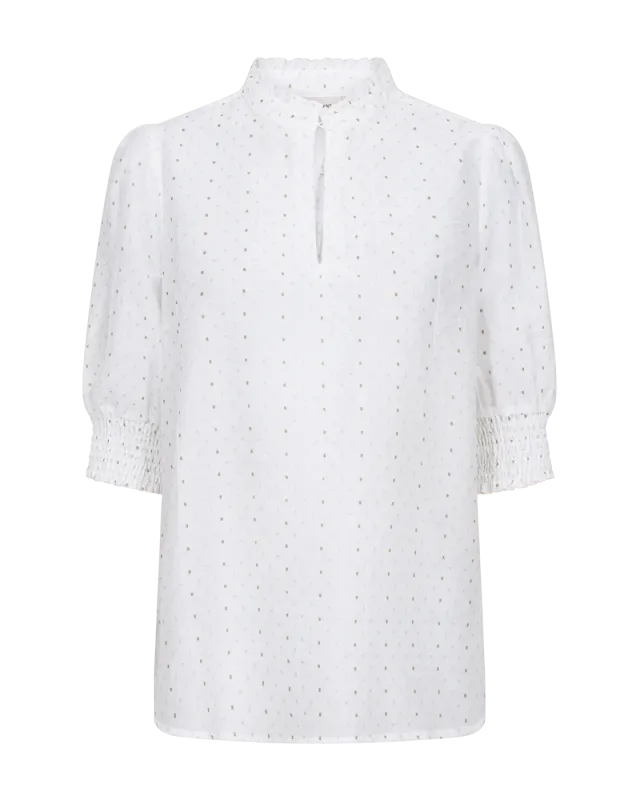 Freequent FQFLORY-BLOUSE Brilliant White w. Silver 208002