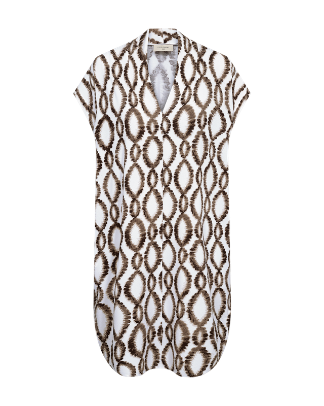 Freequent FQFLOI-DRESS Brilliant White w. Coffee Bean 208036