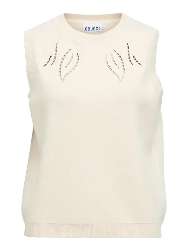 Object OBJYUKI S/L RE KNIT TOP 145 ND Birch 23049345