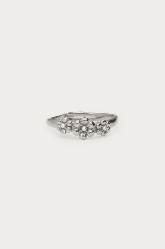 My Jewellery Ring three flowers pearls OS Silver MJ16061