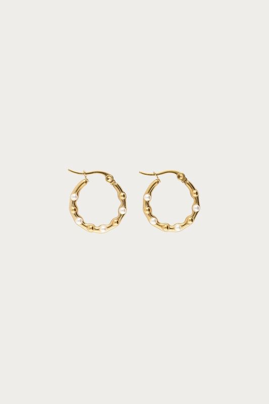 My Jewellery Earrings hoops pearls and dots smal Gold MJ16047
