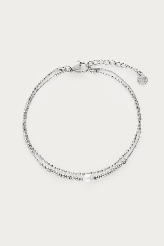 My Jewellery Bracelet dubble fine pearl Silver MJ16016