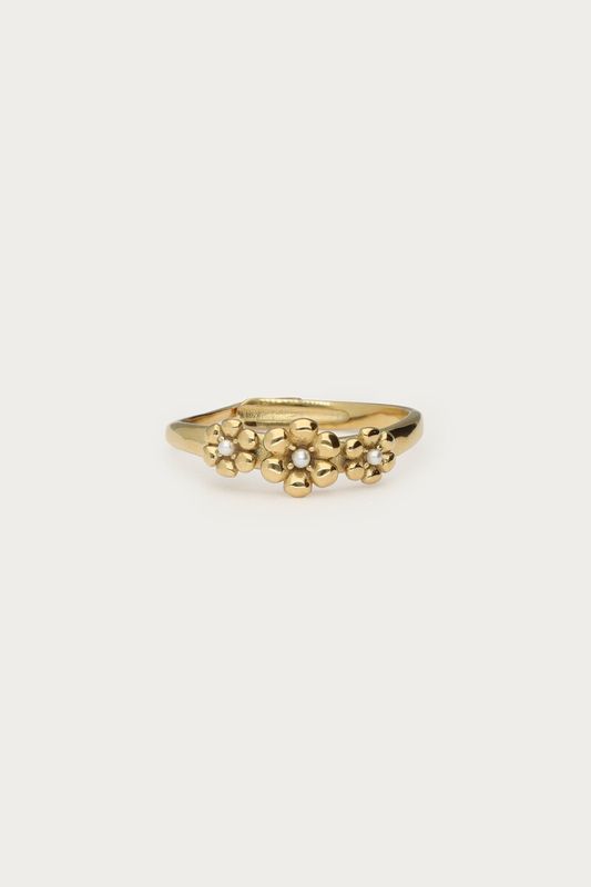 My Jewellery Ring three flowers pearls OS Gold MJ16061