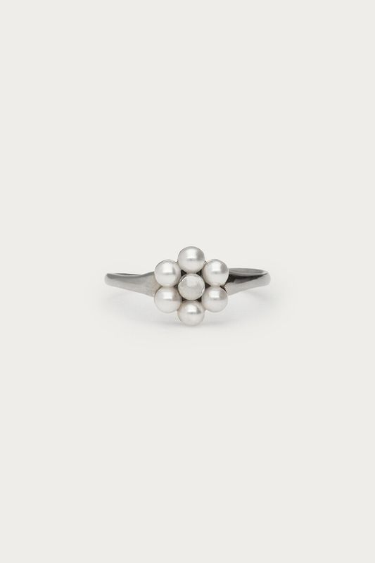 My Jewellery Ring flower pearls big OS Silver MJ16058