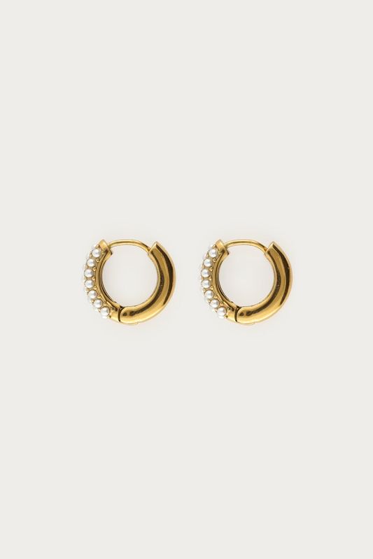 My Jewellery Earring hoop mini pearls Gold MJ16052