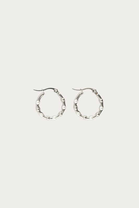 My Jewellery Earrings hoops pearls and dots small Silver MJ16047