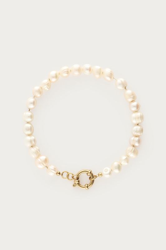 My Jewellery Bracelet pearls round clasp Gold MJ16026