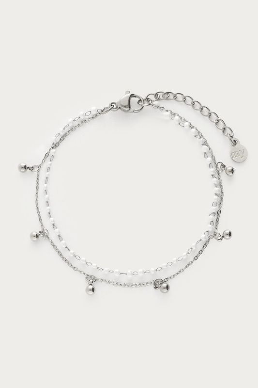 My Jewellery Bracelet double mini imitation pearls Silver MJ16027