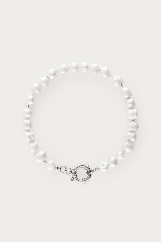 My Jewellery Bracelet pearls round clasp Silver MJ16026