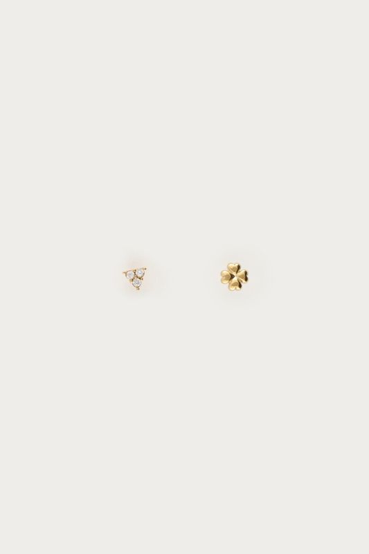My Jewellery Piercing set strass and clover Gold MJ16038
