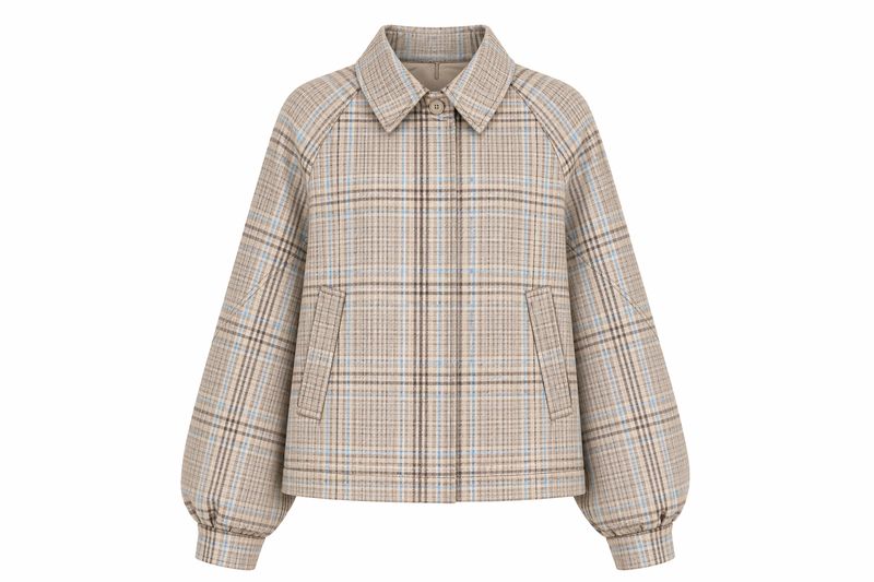 Ambika Cape Khaki check Eli