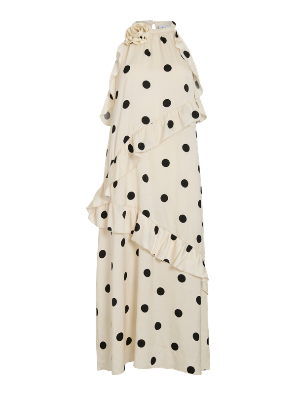 Vila VICLAIRE S/L ROSE MIDI DRESS RO Birch/BLACK DOTS 14117058