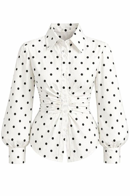 Ambika Blouse getailleerd polka dot Amerie-Effen