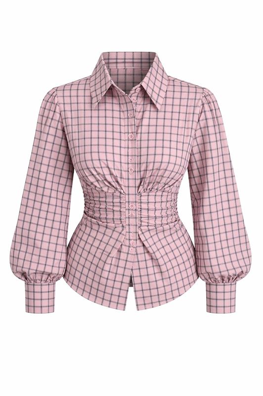 Ambika Blouse Amerie Pink/taupe Amerie - ruit