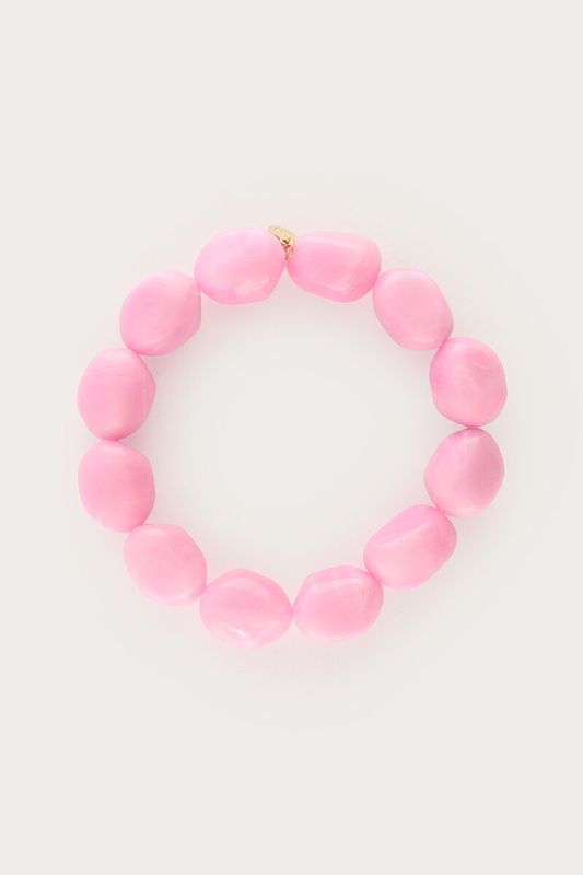 My Jewellery Bracelet elastic beads pink Gold MJ15599