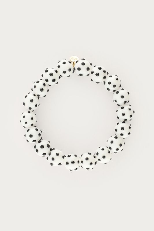 My Jewellery Bracelet elastic beads polka dot Gold MJ15602