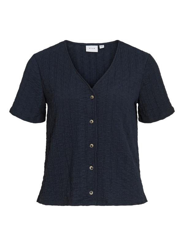 Vila VIRENKA V-NECK S/S SHIRT Navy Blazer 14114331