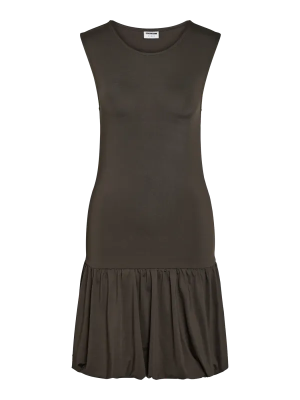 Noisy May NMVIKKA S/L BUBBLE SHORT DRESS JRS Chocolate Brown 27037290
