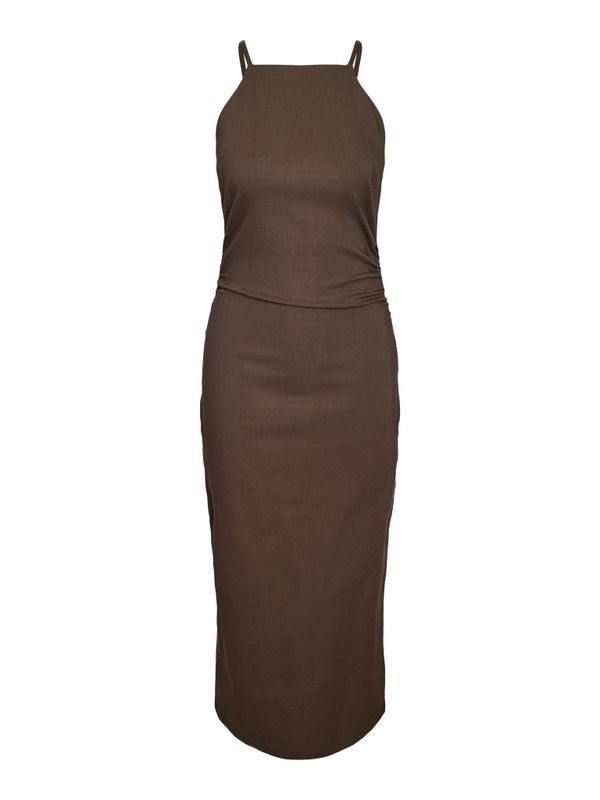 Noisy May NMWAYNE MIA S/L LONG DRESS WVN Chocolate Brown 27037478