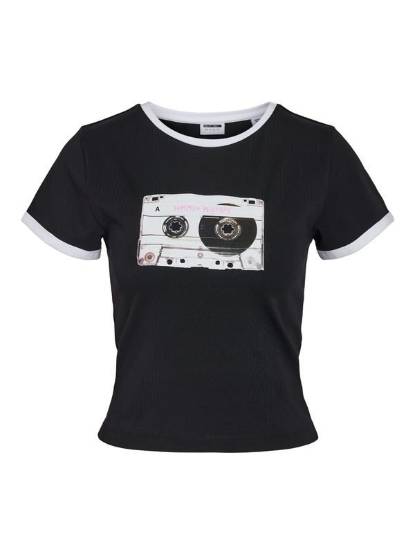 Noisy May NMTWIN S/S CONTRAST BABY TEE Black/WHITE CONTRAST 27037500