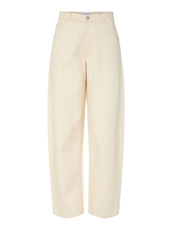 Pieces PCGRACE HW BARREL JEANS BC Ecru 17164872