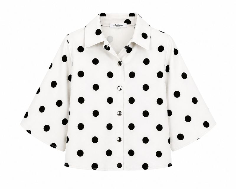 Ambika Cape polka dot White/Black C81193