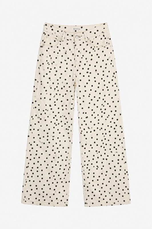 Nameless Polka dot broek White black q09331
