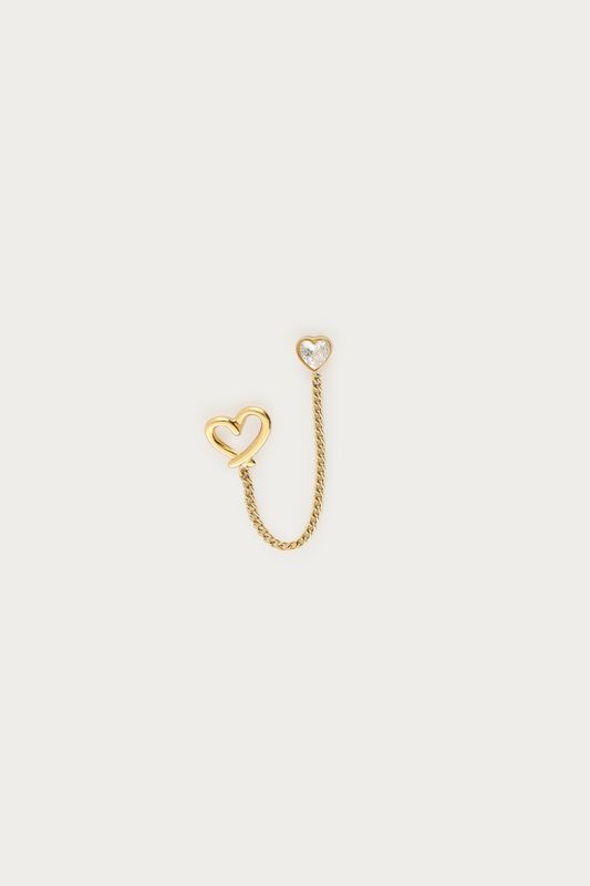 My Jewellery Earstud single open heart and heart Gold MJ14853