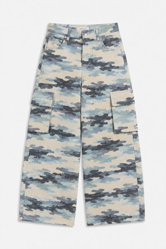 Ambika Camouflage Cargo Broek Blue Camouflage Caby
