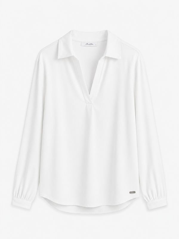 Ambika Darlene blouse v-hals white TA-Darlene