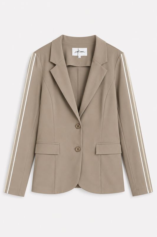 Ambika Abby Stripe blazer travel taupe TA-Abby Stripe