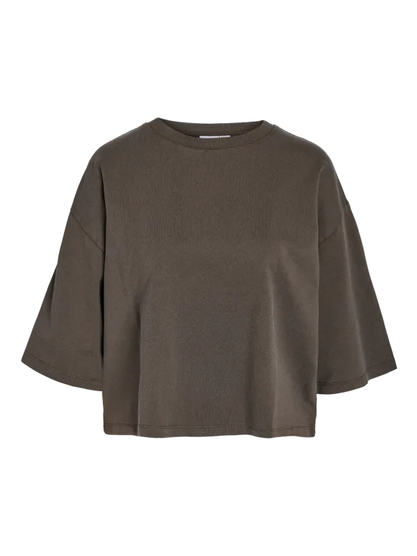 Noisy May NMALANI BOXY CROPPED TOP JRS NOOS Chocolate Brown/WASH 27037294