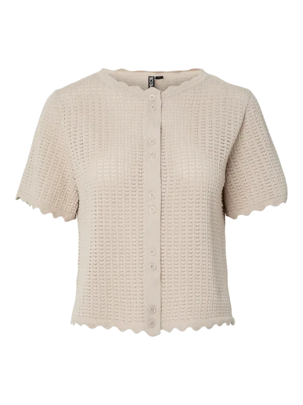 Pieces PCSCOUT SS O-NECK KNIT CARDIGAN MSA: Silver Lining 17164495