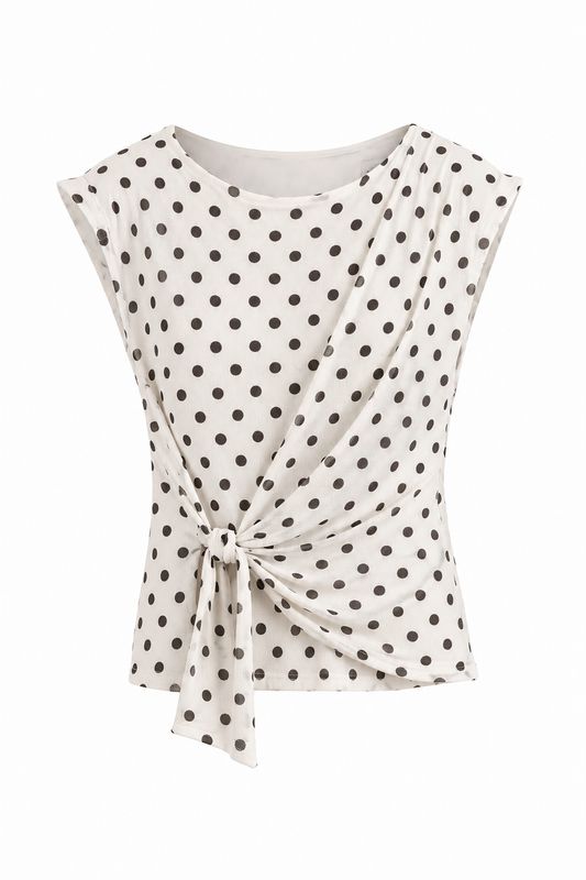 Ambika mesh top polkadot off white elise