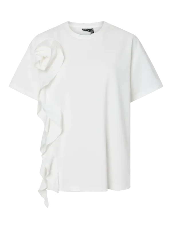 Pieces PCSKYLAR SS ROSE TOP JRS BC Bright White 17164392