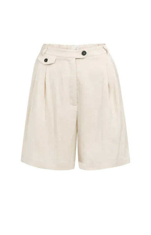 YaYa Woven longer length bermuda sh CLOUD CREME WHITE 01-321032-605