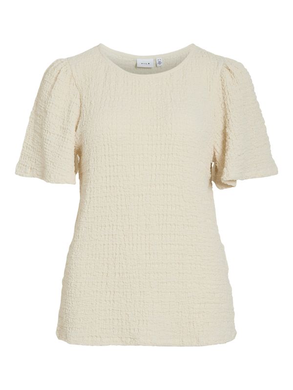 Vila VILINDAU O-NECK S/S TOP/RC Birch 14115757