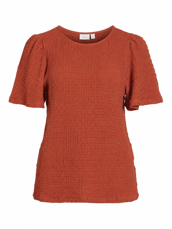 Vila VILINDAU O-NECK S/S TOP/RC Burnt Brick 14115757