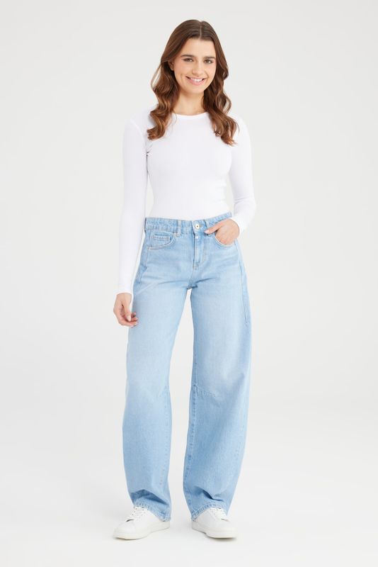Cup Of Joe Denim mid waist balloon jeans Light Blue Clara