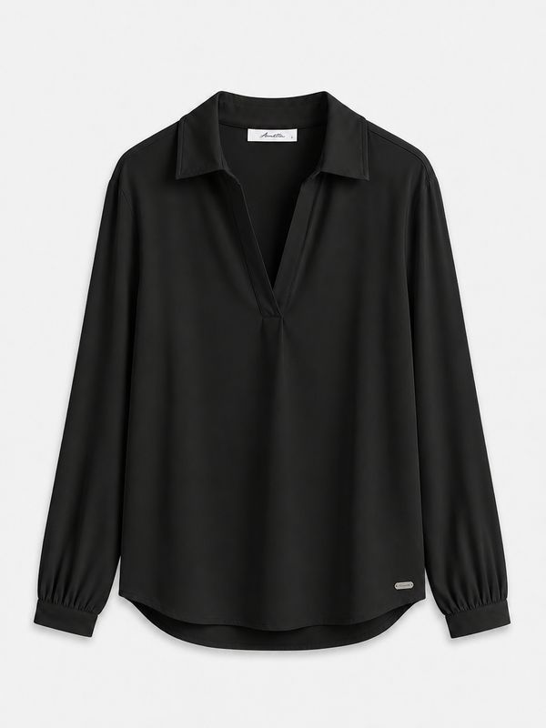 Ambika L/S Top V-Hals Darlene Travel black TA-Darlene