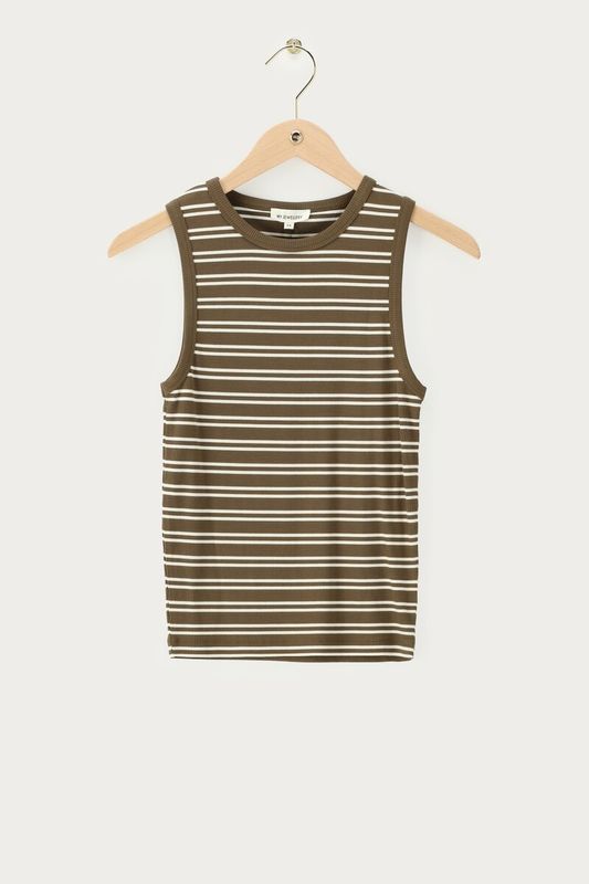 My Jewellery Basic top with stripes Dark Green MJ15811