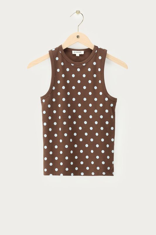 My Jewellery Tanktop with polkadots Brown MJ16308