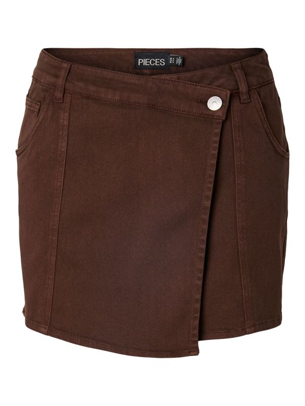Pieces PCSALUME MW SKORT DNM Chicory Coffee 17165310