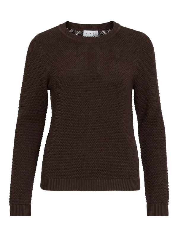 Vila VIDALO O-NECK L/S KNIT TOP- NOOS Coffee Bean 14082767