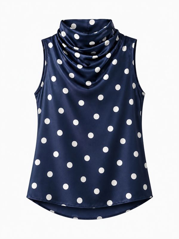 Ambika halter top polka dot navy/white 70687