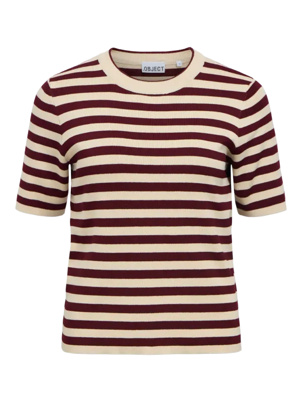 Object OBJESTER S/S NEW KNIT PULLOVER NOOS Sandshell/Windsor wi 23043510