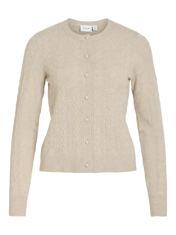 Vila VIKERRY CABLE L/S KNIT CARDIGAN-NOO: Natural Melange 14115309