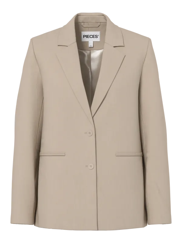 Pieces PCBOSELLA LS LOOSE BLAZER NOOS BC White Pepper 17165761