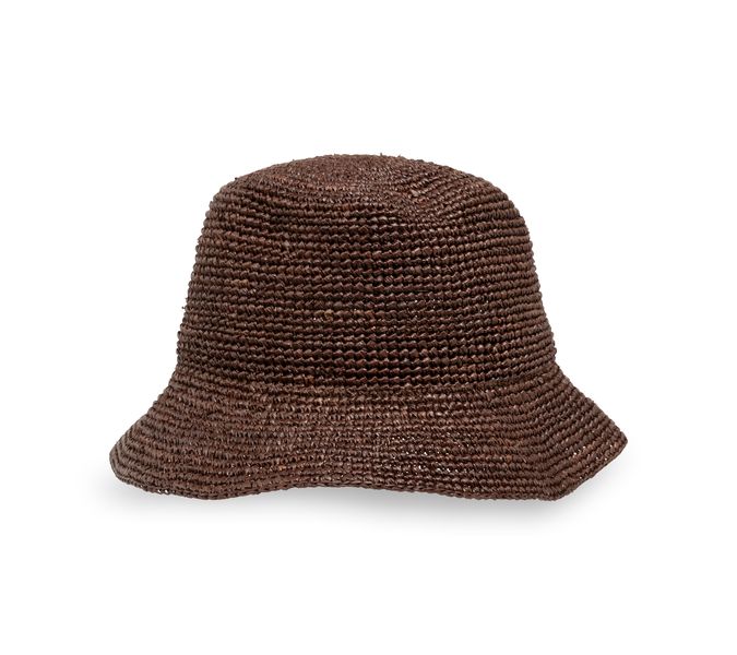 YaYa Bucket hat van gehaakt stro AUBERGINE PURPLE 03-300018-606